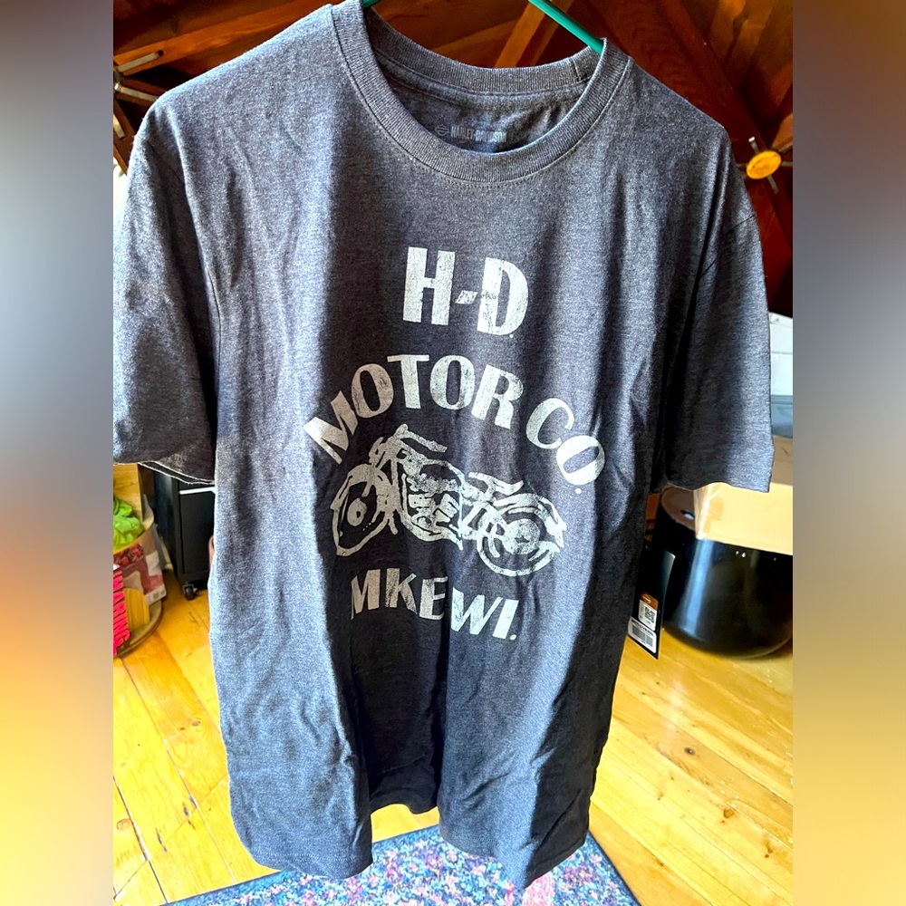 NWT Harley Davidson dark grey tee Size Large